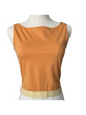 Moschino Mare Orange Sleeveless Stretch Tank Top Made in Italy - S/M